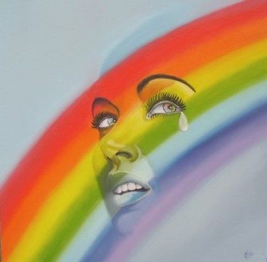 Peinture intitulée "Rainbow" par Alix, Œuvre d'art originale, Huile