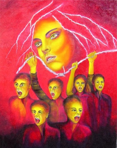 Peinture intitulée "Rebellion" par Alix, Œuvre d'art originale, Huile