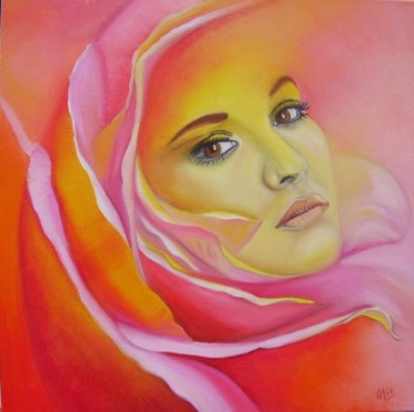 Painting titled "Spirit of rose" by Alix, Original Artwork, Oil