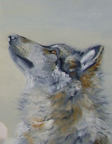 Peinture intitulée "Loup" par Alix, Œuvre d'art originale, Huile
