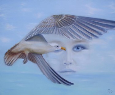 Peinture intitulée "Mirage marin" par Alix, Œuvre d'art originale, Huile