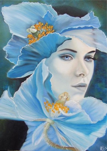 Pintura titulada "Blue mystery" por Alix, Obra de arte original, Oleo