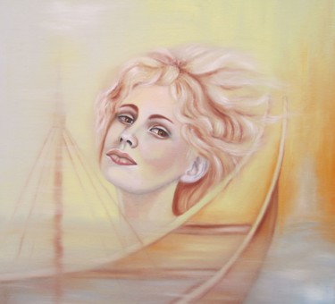 Peinture intitulée "Mon bateau fantôme" par Alix, Œuvre d'art originale, Huile