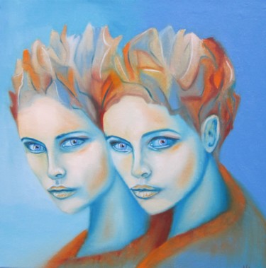 Painting titled "The twin sisters" by Alix, Original Artwork, Oil
