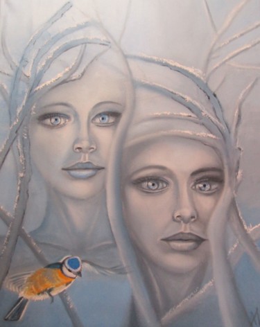 Peinture intitulée "Les soeurs de l'hiv…" par Alix, Œuvre d'art originale, Huile
