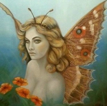 Painting titled "My flying dream" by Alix, Original Artwork, Oil