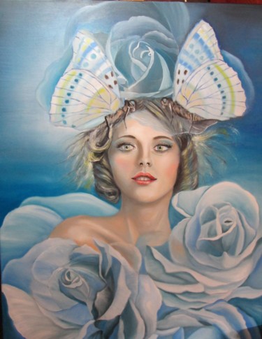 Peinture intitulée "Blue therapy... ( s…" par Alix, Œuvre d'art originale, Huile