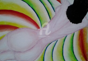 Картина под названием "Nudo e sabbia" - Arduino Rossi, Подлинное произведение искусства, Акрил Установлен на Деревянная рама…