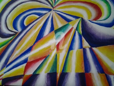 Pintura titulada "Fuga di colori" por Arduino Rossi, Obra de arte original, Acrílico Montado en Bastidor de camilla de madera