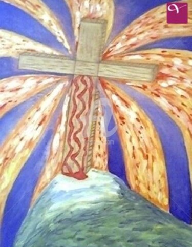 Peinture intitulée "La croce vuota" par Arduino Rossi, Œuvre d'art originale, Acrylique Monté sur Autre panneau rigide