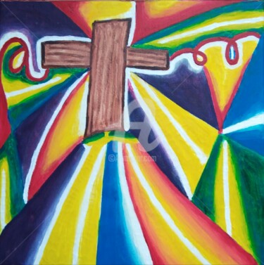 Картина под названием "Croce vuota" - Arduino Rossi, Подлинное произведение искусства, Акрил Установлен на Деревянная рама д…