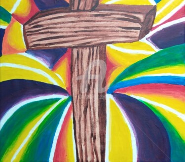 Pittura intitolato "Croce" da Arduino Rossi, Opera d'arte originale, Acrilico Montato su Telaio per barella in legno