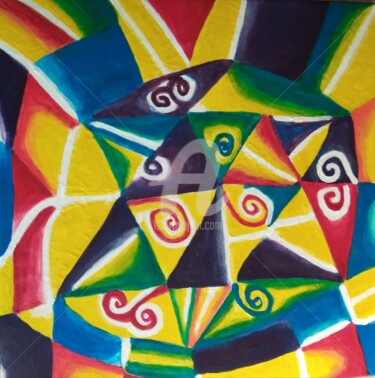 Картина под названием "Spazio tempo" - Arduino Rossi, Подлинное произведение искусства, Акрил Установлен на Деревянная рама…