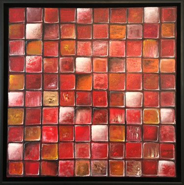 Painting titled "Mosaic - Red Imagin…" by Arkadiusz Kulesza, Original Artwork, Acrylic