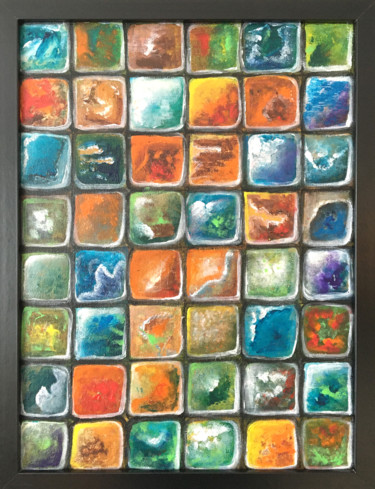 Peinture intitulée "Mosaic - Earth, Win…" par Arkadiusz Kulesza, Œuvre d'art originale, Acrylique