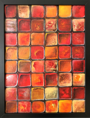 Painting titled "Mosaic - Flames Of…" by Arkadiusz Kulesza, Original Artwork, Acrylic