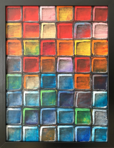 Malerei mit dem Titel "Mosaic - Sunset On…" von Arkadiusz Kulesza, Original-Kunstwerk, Acryl