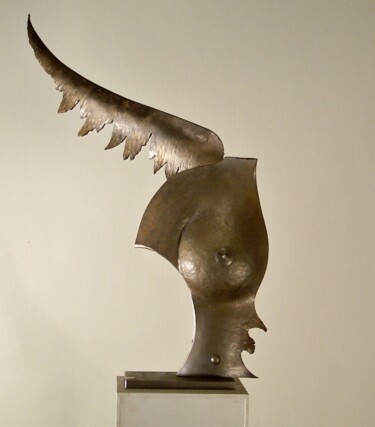 Skulptur mit dem Titel "She is an angel" von Arek.G, Original-Kunstwerk, Metalle