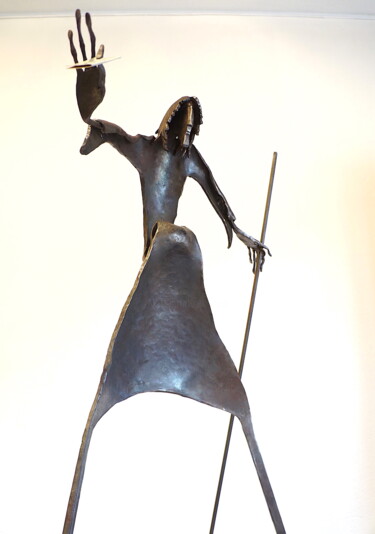 Escultura titulada "Messenger" por Arek.G, Obra de arte original, Metales