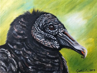 Painting titled "Vulture" by Yerba Leon, Original Artwork, Acrylic