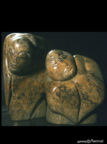 Sculpture intitulée "HERMANOS" par Aremaï, Œuvre d'art originale, Pierre