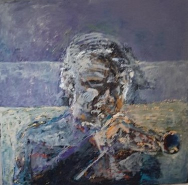 Chet Baker Trumpet in blue Ζωγραφική με τίτλο "Chet Baker Trumpet…" από Arena Jacques, Αυθεντικά έργα τέχνης, Λάδι