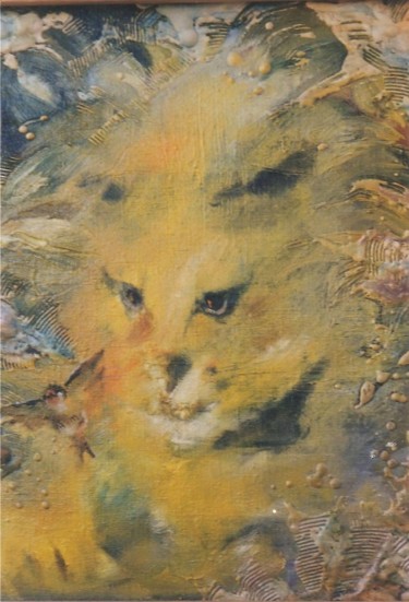 Картина под названием "Охотница (кошачья ж…" - Ольга Мочалова, Подлинное произведение искусства, Масло