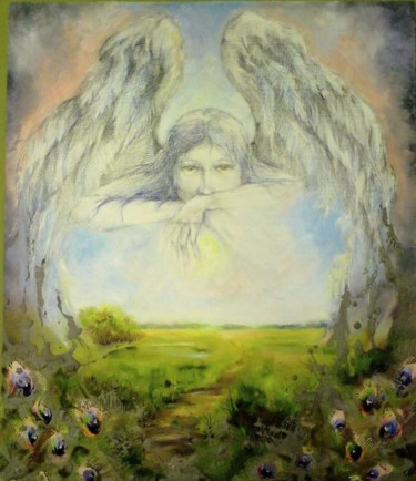 Картина под названием "Запечатленный ангел" - Ольга Мочалова, Подлинное произведение искусства, Масло