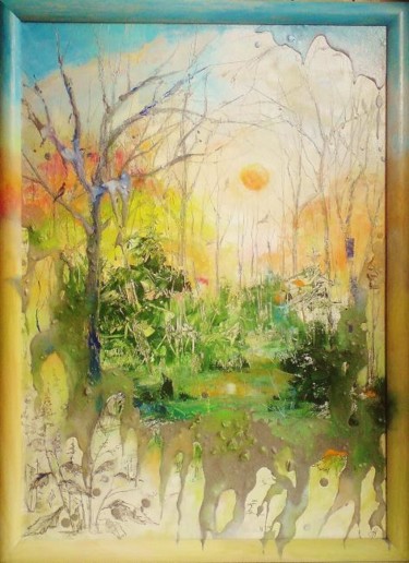 Картина под названием "Стекающий пейзаж" - Ольга Мочалова, Подлинное произведение искусства, Другой