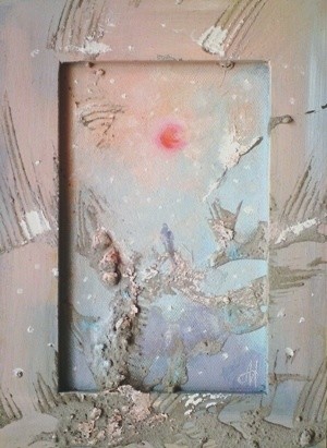 Картина под названием "Далекое солнце" - Ольга Мочалова, Подлинное произведение искусства, Масло