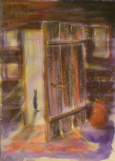 Рисунок под названием "Старая дверь. Дом х…" - Ольга Мочалова, Подлинное произведение искусства, Другой