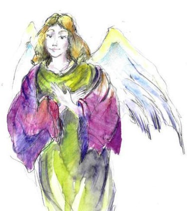 Рисунок под названием "Ангел памяти" - Ольга Мочалова, Подлинное произведение искусства