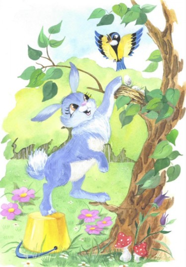 Рисунок под названием "Пасхальный заяц" - Ольга Мочалова, Подлинное произведение искусства, Другой