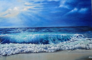 Painting titled "Wave" by Areva, Original Artwork, Oil