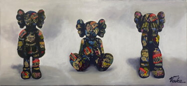 Malarstwo zatytułowany „Kaws 1” autorstwa Areva, Oryginalna praca, Olej