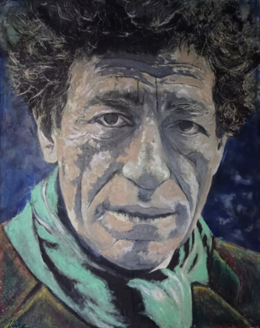 Peinture intitulée "Alberto Giacometti" par Areva, Œuvre d'art originale, Huile