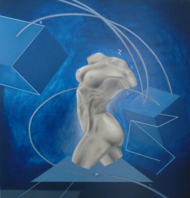 Painting titled "Ergo Sum VII" by Arfaxad, Original Artwork, Oil Mounted on Wood Stretcher frame