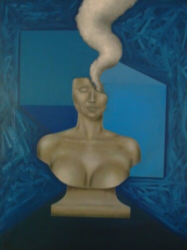 Painting titled "Ergo Sum IX" by Arfaxad, Original Artwork, Oil Mounted on Wood Stretcher frame