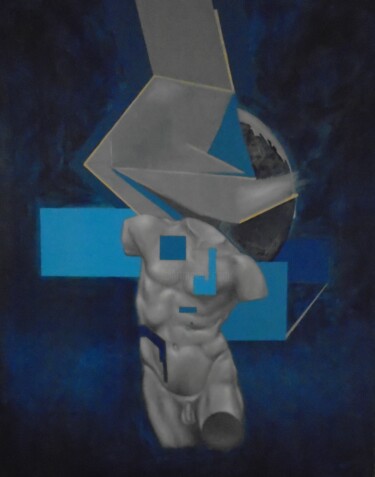 Painting titled "Ergo Sum IV" by Arfaxad, Original Artwork, Oil Mounted on Wood Stretcher frame