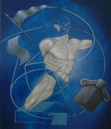 Painting titled "Ergo Sum VIII" by Arfaxad, Original Artwork, Oil Mounted on Wood Stretcher frame
