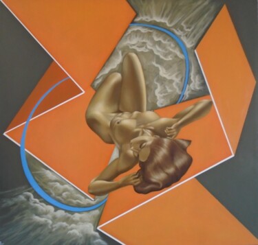 Картина под названием "Flor Emergente" - Arfaxad, Подлинное произведение искусства, Масло Установлен на Деревянная рама для…