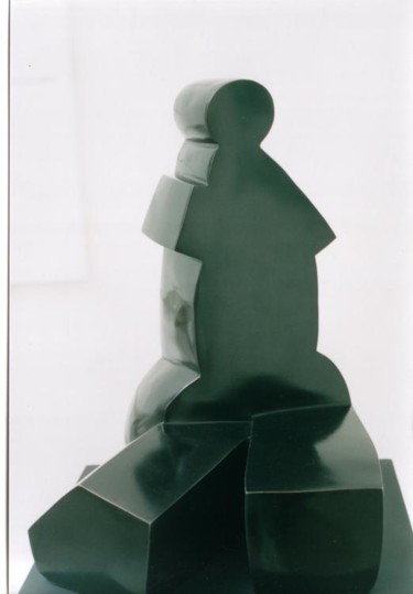 Sculpture titled "La pause" by Annick Argant, Original Artwork, Metals