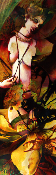 Картина под названием "Chagrin Bonheur" - Argante, Подлинное произведение искусства, Коллажи Установлен на Деревянная рама д…