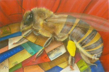 Peinture intitulée "Abeille" par Marina Argentini, Œuvre d'art originale, Acrylique