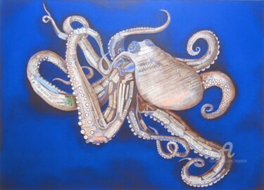 Schilderij getiteld "Octopus" door Marina Argentini, Origineel Kunstwerk, Acryl