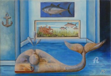 Peinture intitulée "Intérieur 2 "Marin"" par Marina Argentini, Œuvre d'art originale, Acrylique