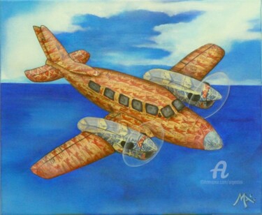 Painting titled "Air Mail" by Marina Argentini, Original Artwork