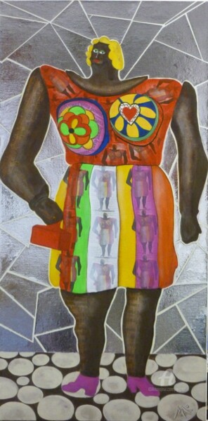 Peinture intitulée "Hommage à Niki" par Marina Argentini, Œuvre d'art originale
