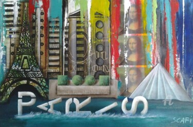 Peinture intitulée "Et... coule la Seine" par Marina Argentini, Œuvre d'art originale