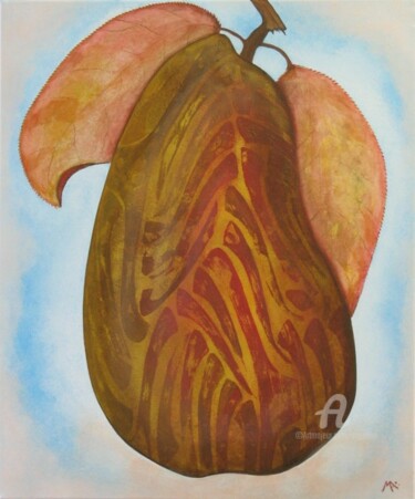 Painting titled "Poire" by Marina Argentini, Original Artwork, Acrylic